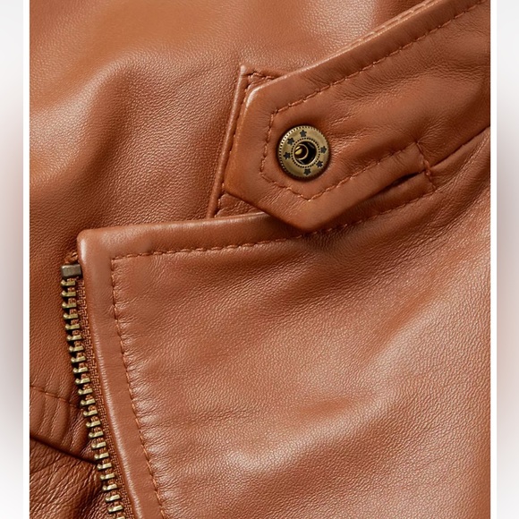 MICHAEL Michael Kors Cropped Leather Moto Jacket - Picture 5 of 6